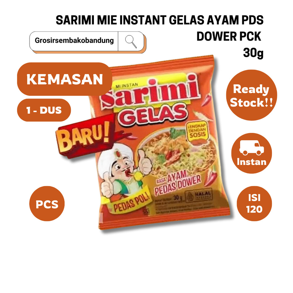 

SARIMI MIE INSTANT GELAS AYAM PDS DOWER PCK 30g - 1 Dus - Kota Bandung