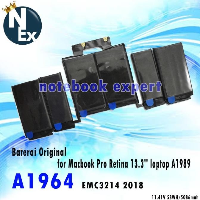 Baterai Original Apple Macbook Pro A1989 A1964 11.4V 58Wh 5086Mah