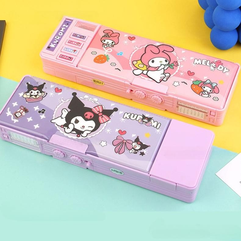 

TR21 Kotak Pensil Bahan tahan air kuromi Tempat Pensil Password Multifungsi Lapis Ganda Berkapasitas Besar Lucu Termasuk Rautan Pensil kotak alat tulis Murah