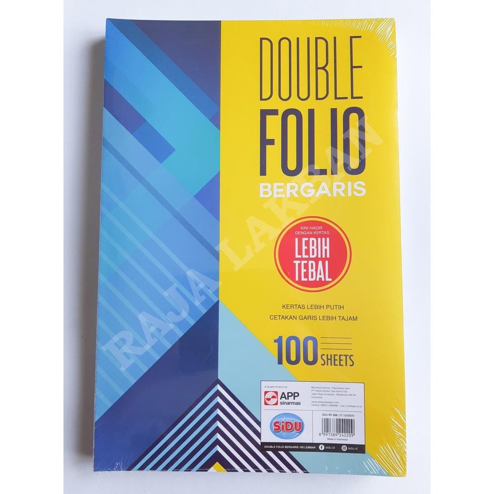 

It34 Kertas Double Folio Bergaris SIDU / Sinar Dunia / SDU RF 100 Lembar Sale