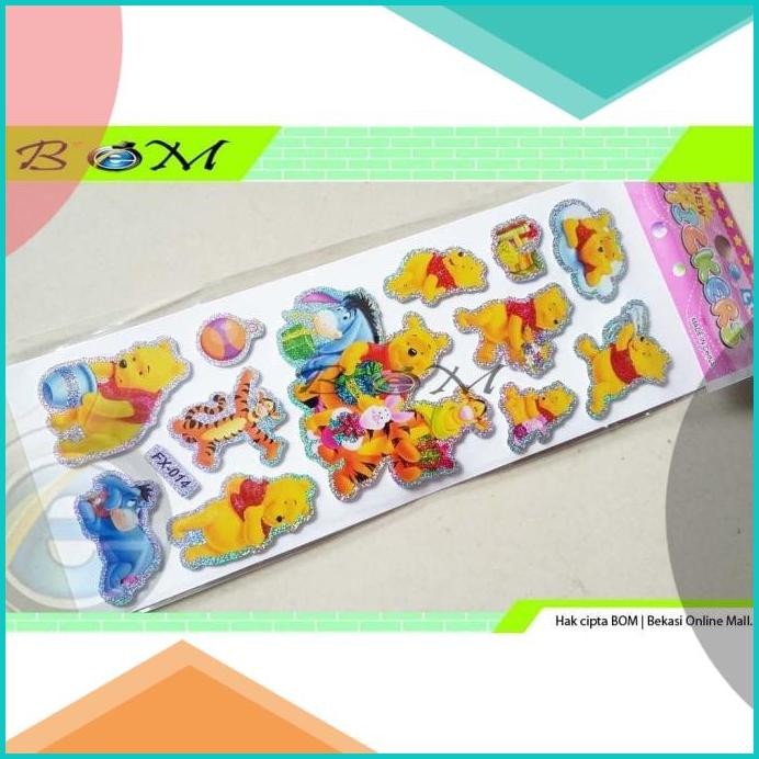 

Stiker Sticker anak anak timbul glitter cute lucu winnie the pooh 3 1