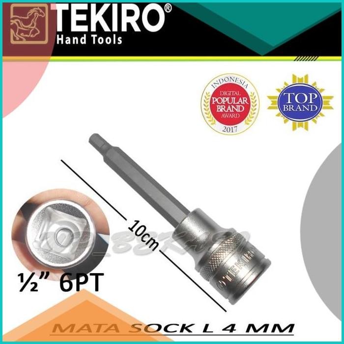 TEKIRO Hex Bit Mata Sock Socket Sok Kunci L Panjang 4 Mm 4mm X 100mm