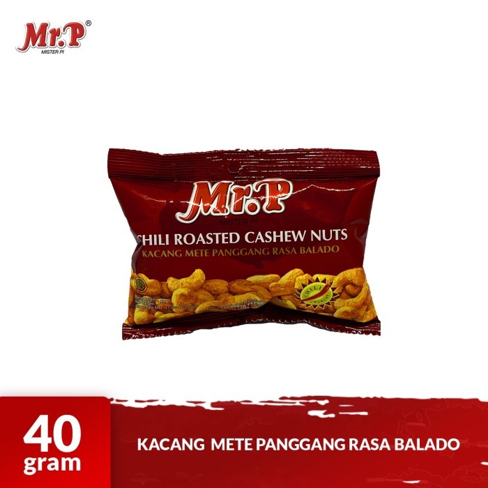 

Mr. P - Kacang Mete Panggang Rasa Balado 40gr - Chili Roasted Cashew Nuts