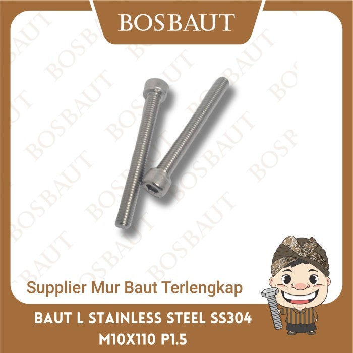 Baut L Stainless SS304 M10X110 P1.5