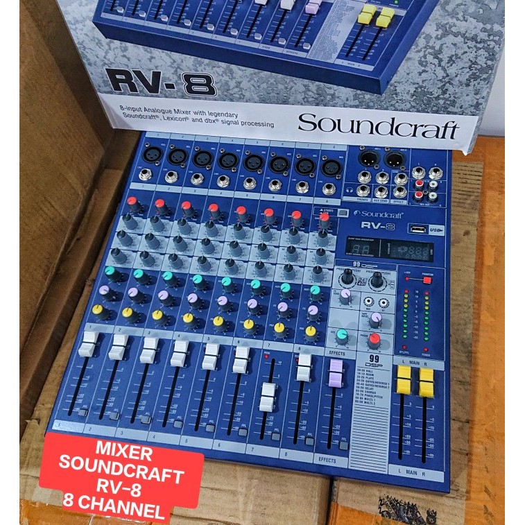 ((((()paling dicari] Mixer Audio Soundcraft RV 8 RV8 (8 Channel)+Bluetooth+Effect Digital