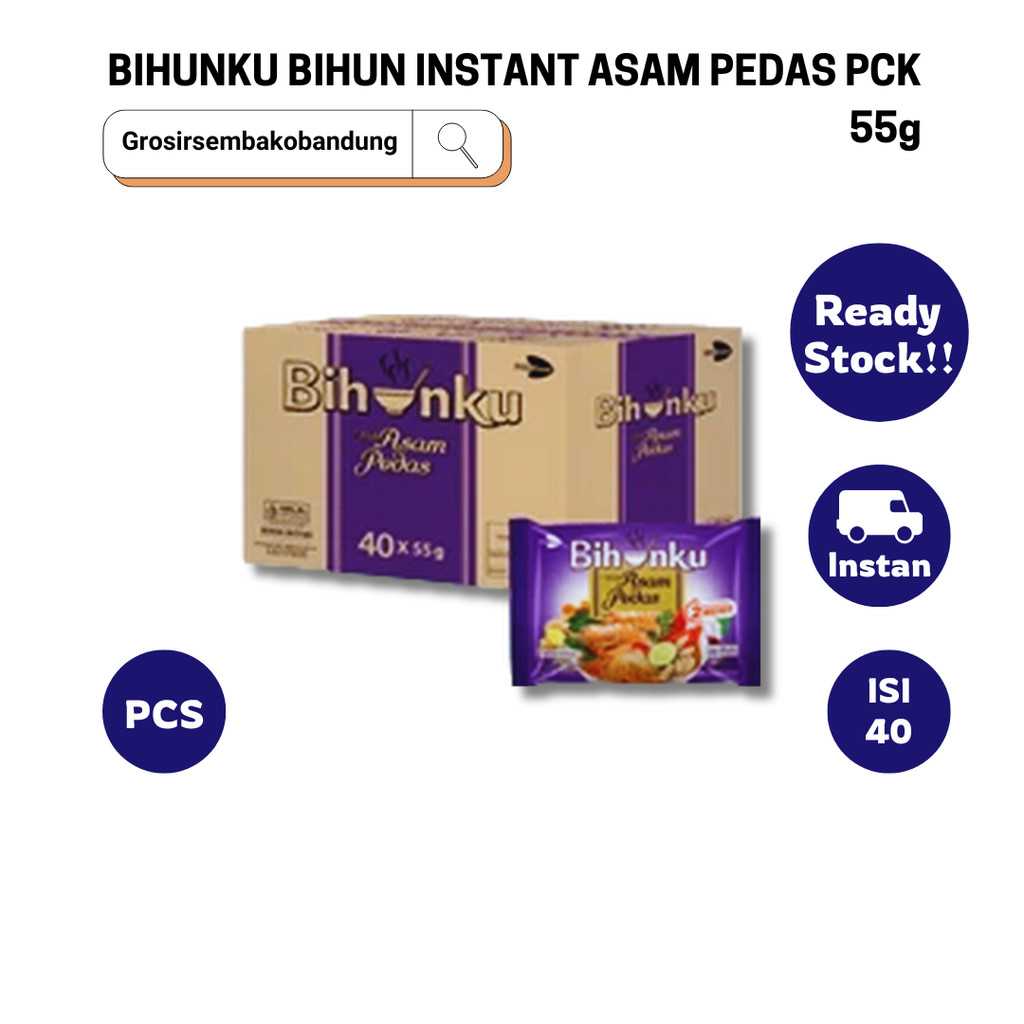 

BIHUNKU BIHUN INSTANT ASAM PEDAS PCK 55g - 1 Dus - Kota Bandung