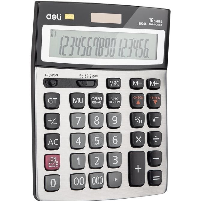 

Ox04 Deli E39265 Calculator/Kalkulator-112-check Calculator 16-digit Metal Original