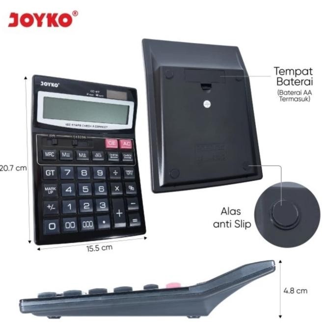 

we-12 JOYKO CC-57 Check & Correct Calculator - Kalkulator 16 Digit Cek Ulang Murah