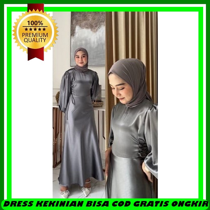 Baju Cewek Lengan Panjang Korean Style Dresd Hijab Remaja Atasan Kondangan Wanita Kekinian Semi Bruk