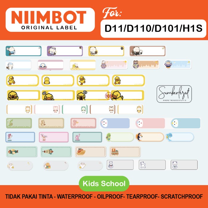 

Kids School Stiker Label Niimbot D11 / D110 / D101 Sticker Roll Refill