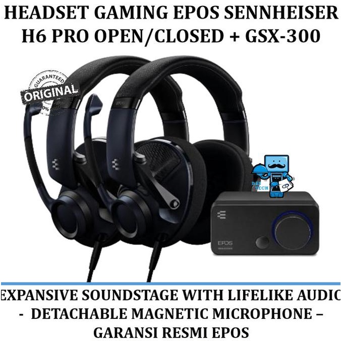 Headset Gaming Epos Sennheiser H6 Pro Open/Closed + Gsx-300 Sebring Sagegreenoutlet