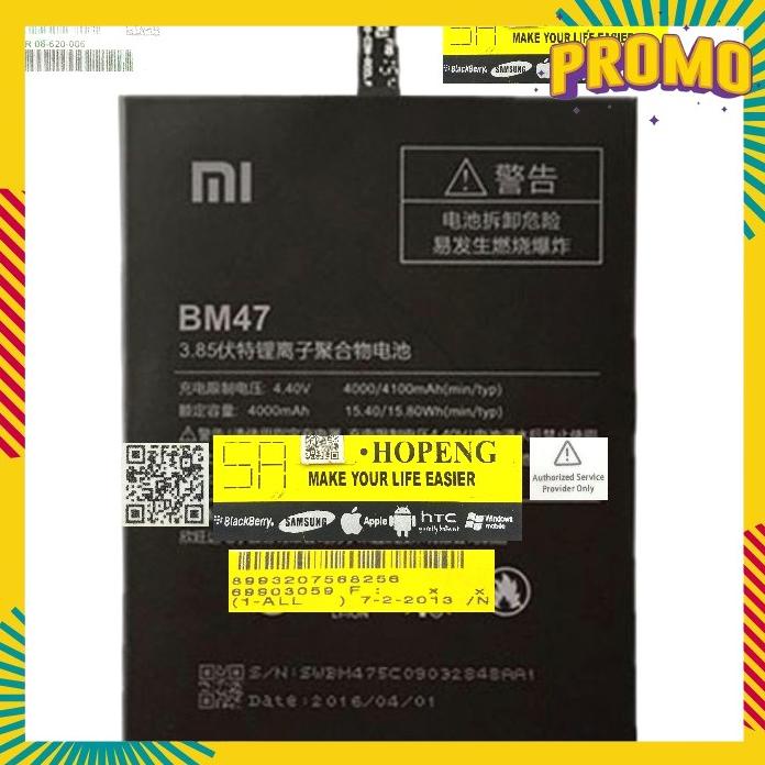 Batre Baterai Xiaomi Redmi 3 3 Pro Bm47 Original