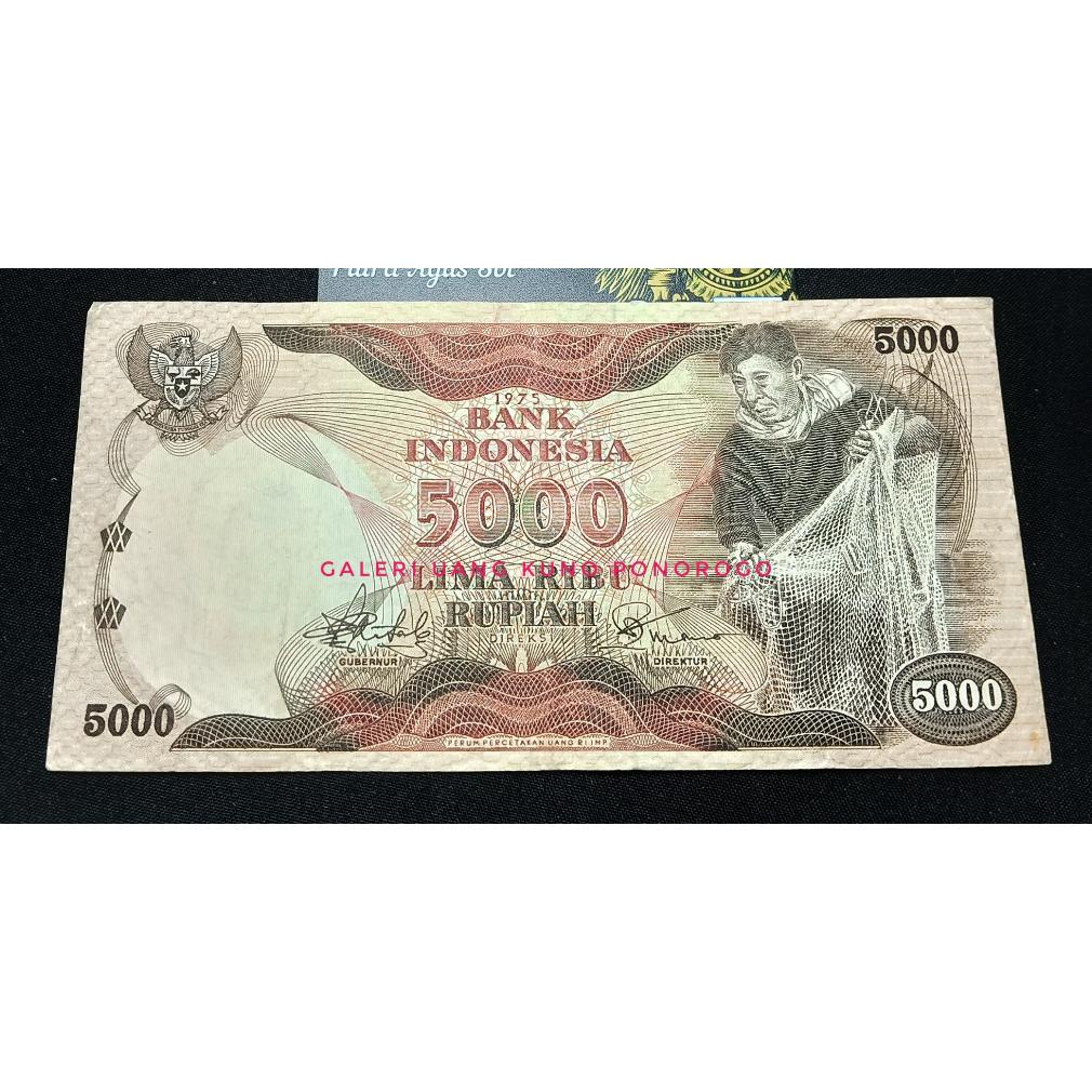 UDI523 Uang kuno 5000 penjala ikan tahun 1975 SERI X #jarangada #asli (V3) +