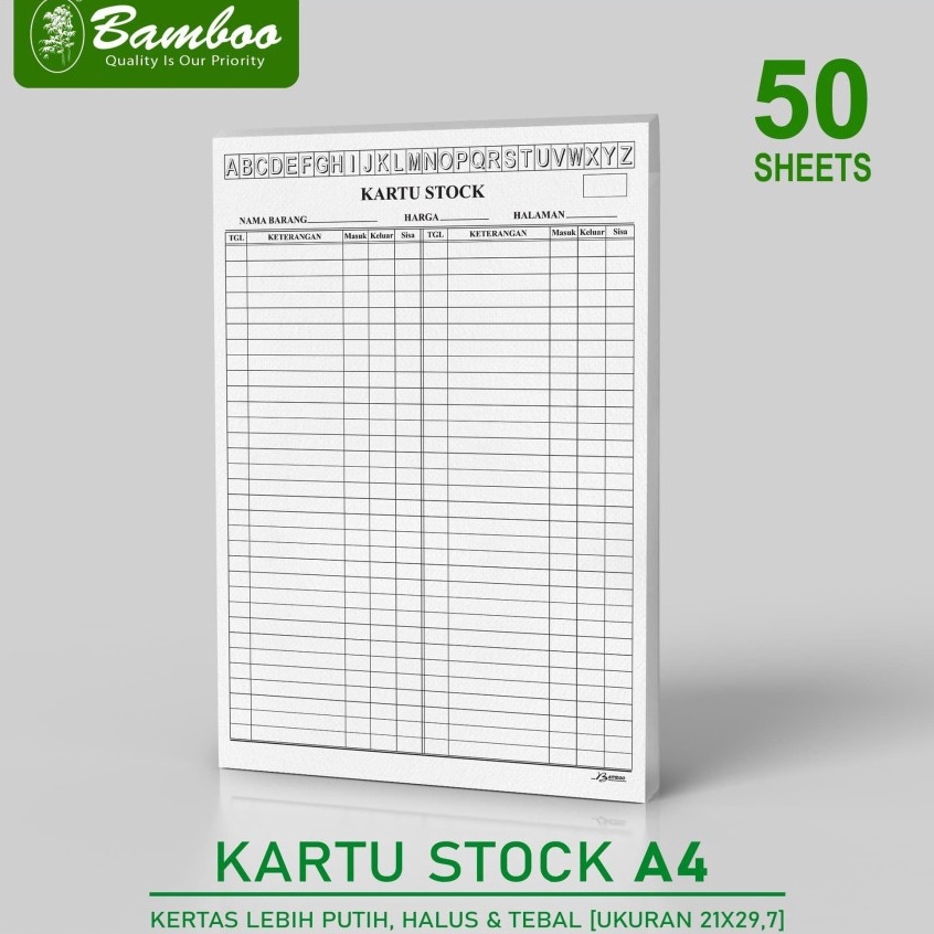 

Terkini✸➞ Bamboo Kartu Stock / Stock Card ukuran A4 [50 Sheets] R83