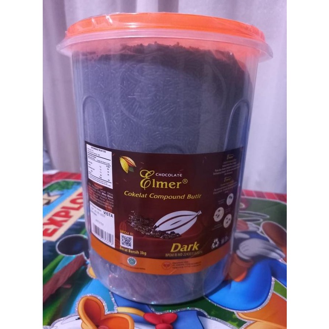 

Meses ( Coklat Compound Butir ) Elmer Dark 3 Kg