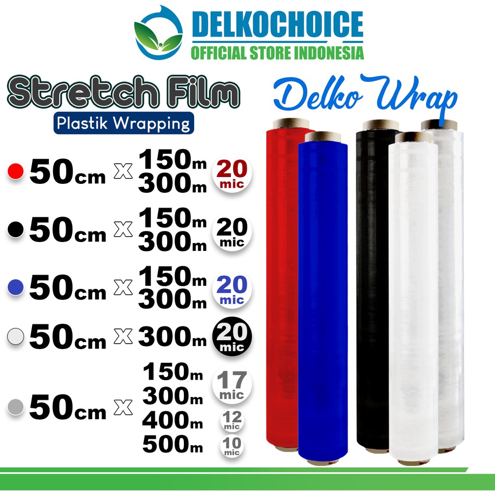

NY4991 Plastik Wraping 50cm Stretch Film DELKOWRAP Pembungkus Wrapping SATUAN Model #Terbaru )人(