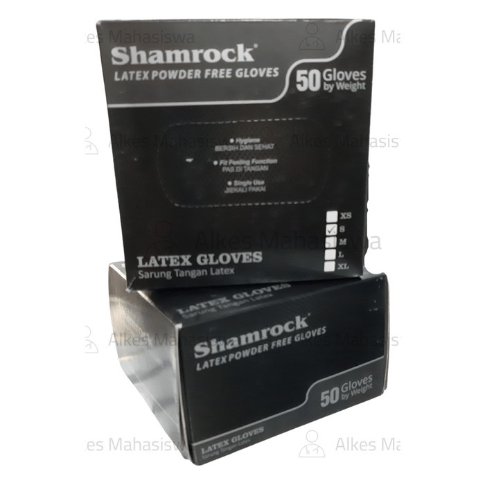 Bestseller Glove/Sarung Tangan Latex (Free Powder) Shamrock Hitam