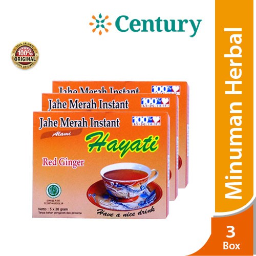 

(Isi 3 Box ) Hayati Jahe Merah Instant / Expired Agustus 2022 / Herbal / Jamu / 1 Box isi 5 sachet