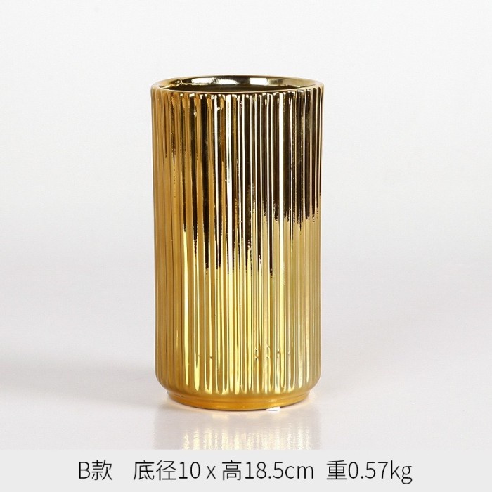 Terlaris Vas Bunga Gold Keramik