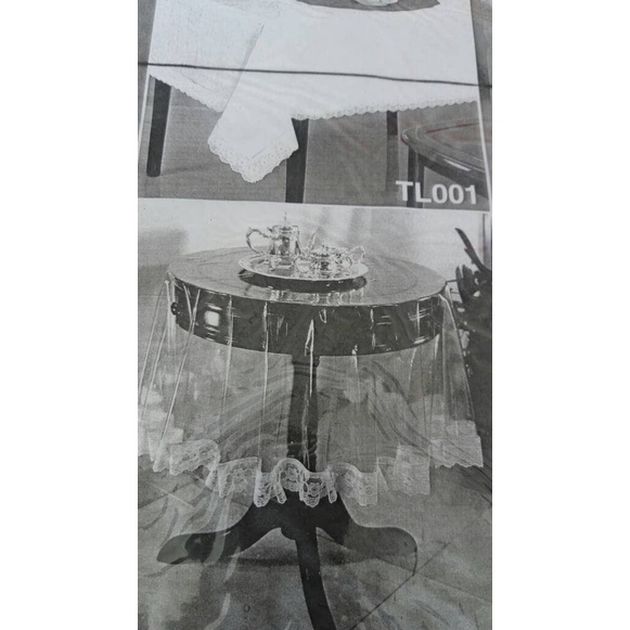 Ready stok Taplak meja plastik / taplak plastik / taplak plastik / bulat / bundar