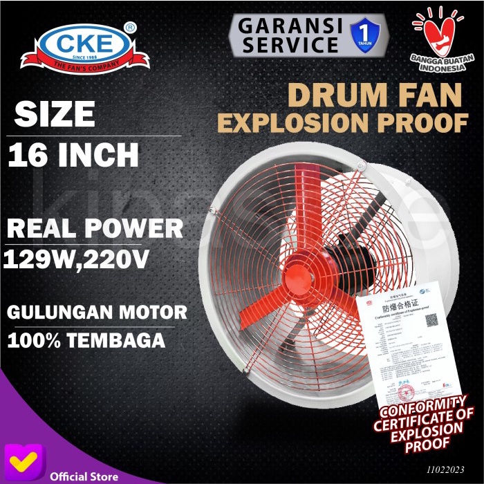 Blower Explosion Proof Axial Fan 16 Inch 220V Bergaransi