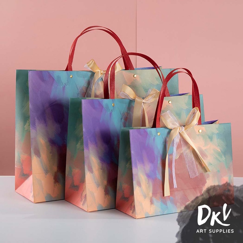 

Laku Keras Kantong Tas Paperbag Paper Bag Besar Big JUMBO XXL Kertas Karton With Ribbon dengan Pita Motif Aneka Warna Warni Untuk Kado Hadiah Gift Premium