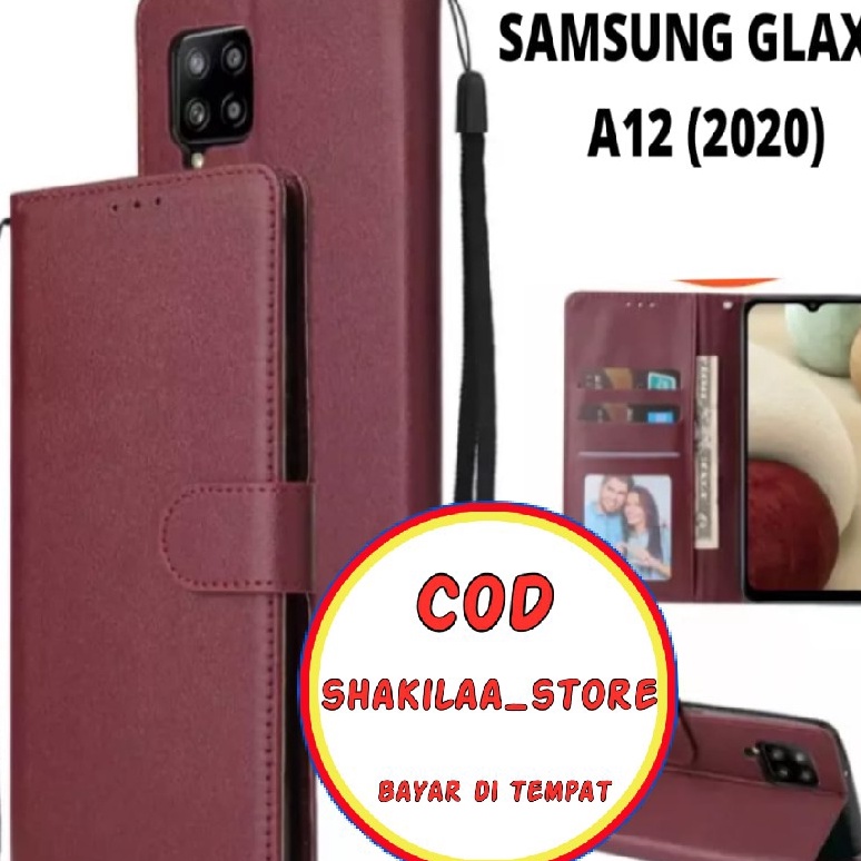 Terlaris CASE FLIP CASE KULIT FOR SAMSUNG GALAXY A12 2020 - CASING DOMPET-FLIP COVER LEATHER-SARUNG HP.