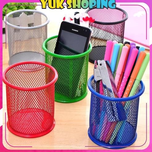 

Trending Yukshoping Basket Tempat Pena Alat Kantor Hoer Bulat Petak Import Murah R010