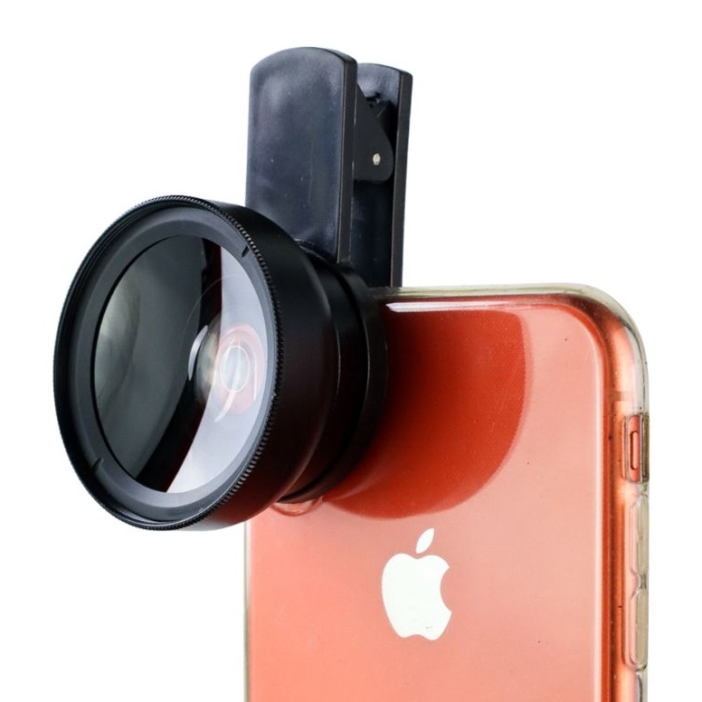 Stok baruq7Q1c APEXEL Lensa Super Wide Angle Lens 0.45X + Macro Smartphone - APL-0.45WM