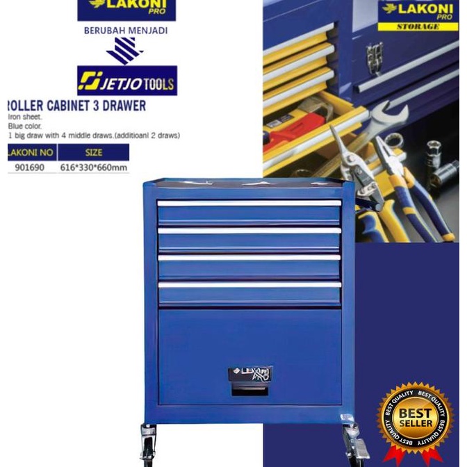 Sale Jetjo Tools Roller Cabinet 4 Drawer Lakoni Pro 901690 Ada Kunci Laci Termurah Terlaris