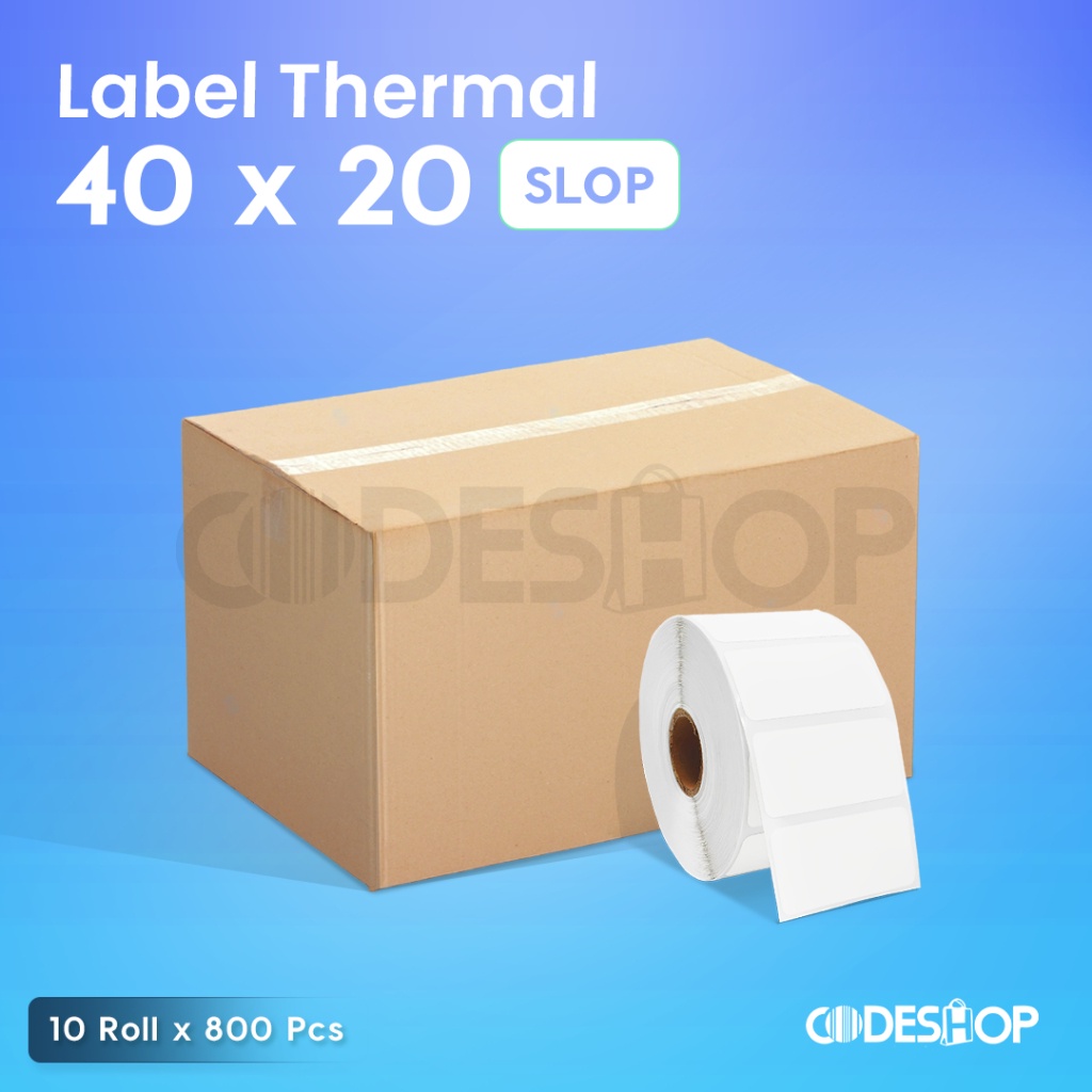 

1 Slop Isi 10 Label Barcode 40 x 20 Direct Thermal 40x20mm 800 Pcs