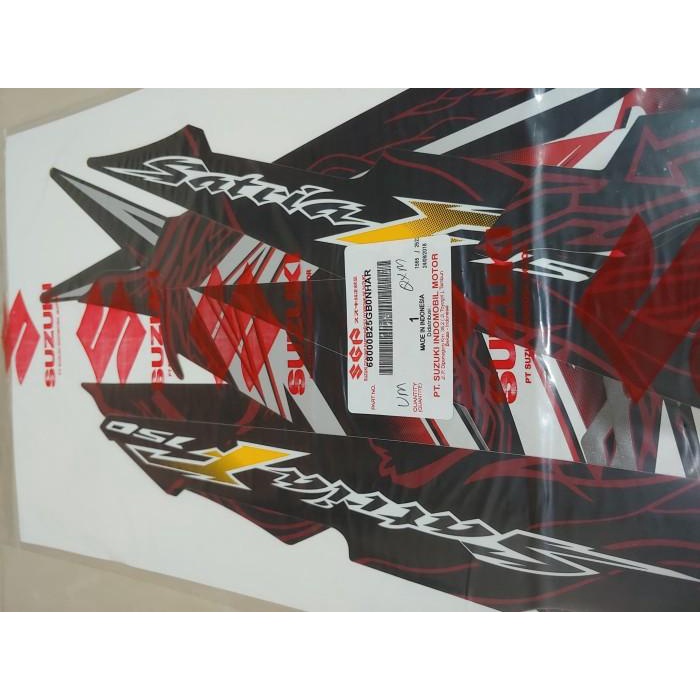 Striping Satria Fu 2011 Hitam Abu Original Sgp