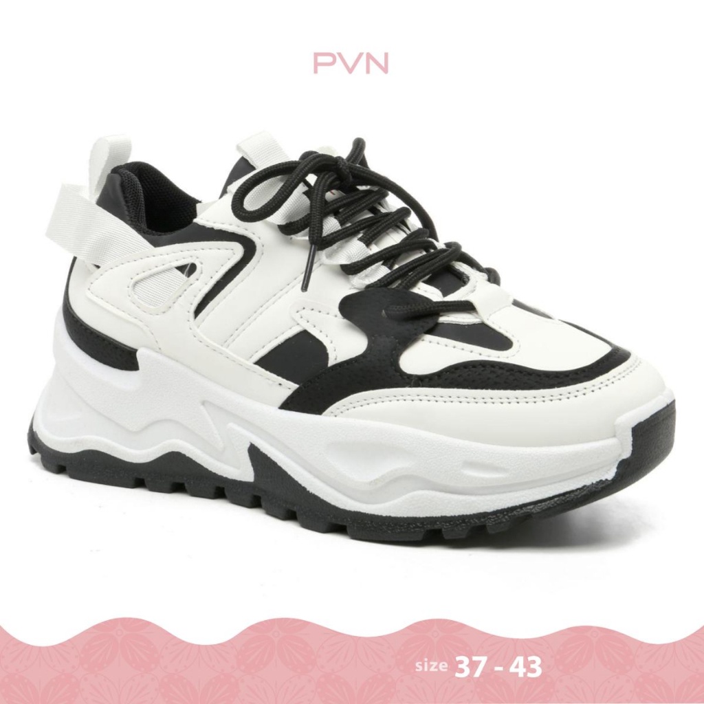 PVN Jeonghan Sepatu Sneakers Wanita Sport Shoes Black 605