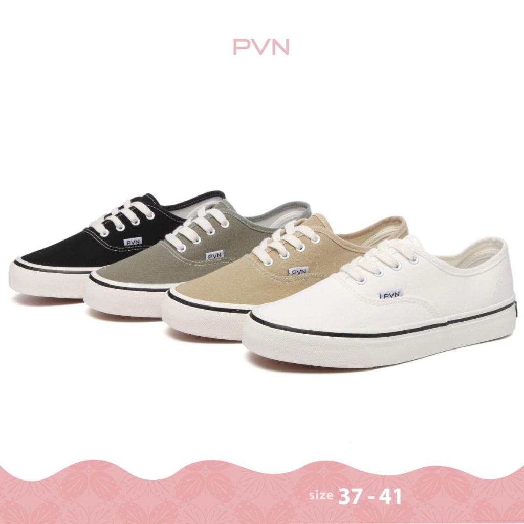 PVN Riho Sepatu Sekolah Hitam Sneakers Wanita Sport Shoes 123
