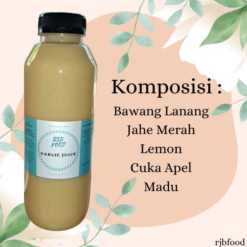 

500Ml Jus Bawang Putih Tunggal Jahe Merah Lemon Madu Hutan Cuka Apel Bahan Ala