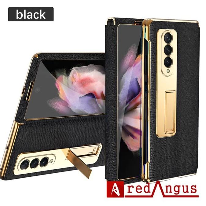 Casing Samsung Z Fold 3 5G Original Case Premium Plating Frame Stand