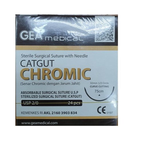 Benang Jahit Catgut Chromic  + Jarum GEA