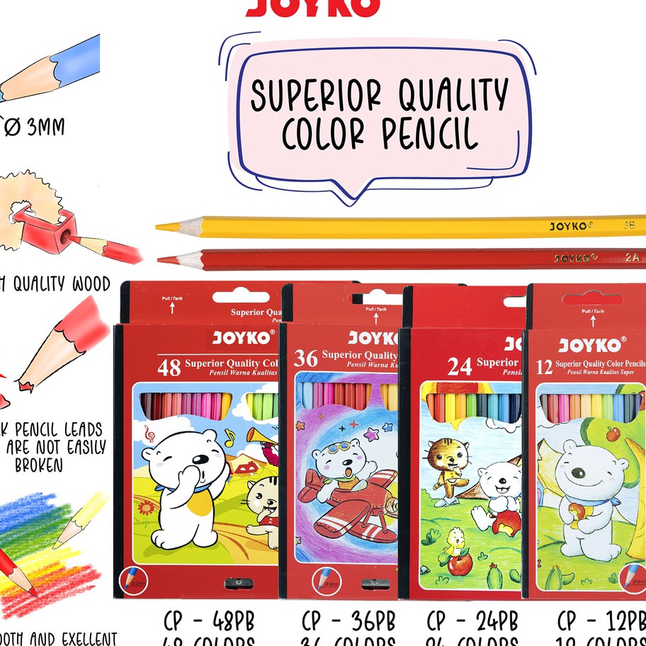 

(㊚-HRS㊛] Joyko Pensil Warna Superior Quality Color Pencils Hexagonal Grip PB / amanaah.!!