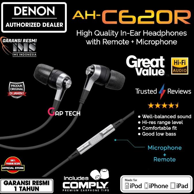 DENON AH C620R / AH C620 R / AHC620R / C 620 R Hi-Res In-Ear Headphone