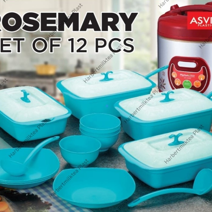 PROMO WADAH SIAP SAJI/BASI PRASMANAN ROSEMARY SET 12 ASVITA BEST QUALITY
