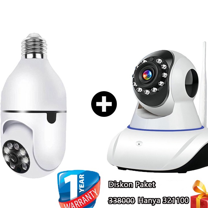[K-C♪◆S] Kamera CCTV VI365 Pro 1080P Wireless WiFi Camera Keamanan Cerdas 360 Bulb Panorama cctv min