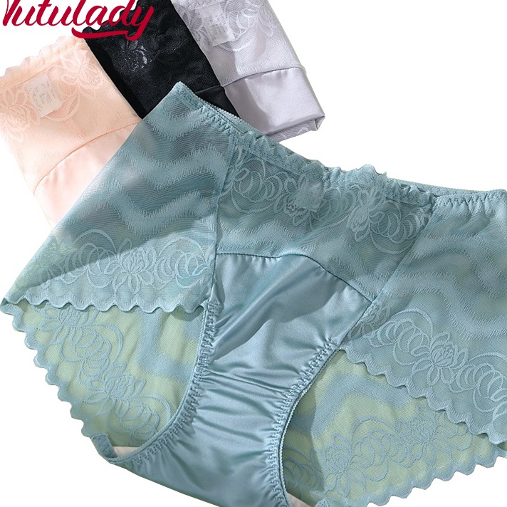 Paling Laris TUTULADY Celana Dalam Wanita Pinggang Tinggi Ukuran Besar 90kg Sexy Lace Fashion CD Nya