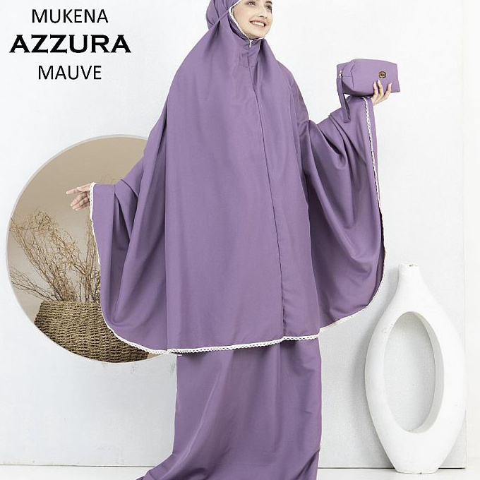 [K-R☛♡14] Mukena Dewasa Katun 2 In 1 Azzura - Mukena Katun - Mukena Travel - Mukena Traveling Mukena