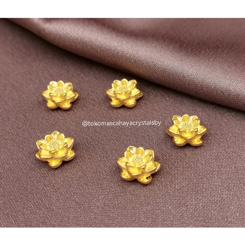 Promo promo6n1Mb Charm Lotus / Teratai Besar Emas kadar 24k HK Hongkong 999.9% 9999