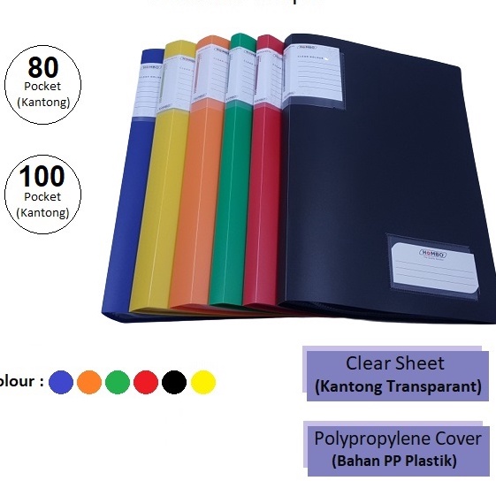 

(B✮☀.TP) Map Plastik / Clear Holder / File Dokumen Keeper F4 Folio 80 100 Lembar Hombo /viral.!