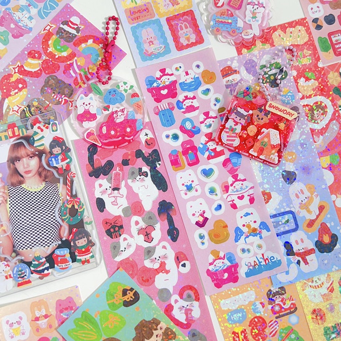 

[».♪WCR> 20lembar/40lembar/100lembar Berbagai Kartun Shiny Stiker Set Mahasiswa Hias DIY Bahan Stiker / langsung.kirim.
