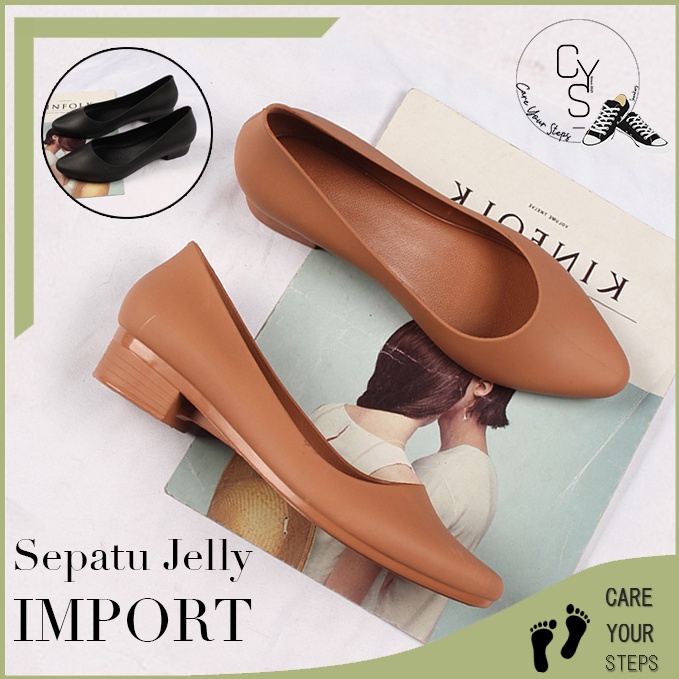 HARGA SPESIAL CYS Sepatu Sandal Jelly Wedges Wanita Cewek Slip On Kekinian Korea Fashion Style Impor