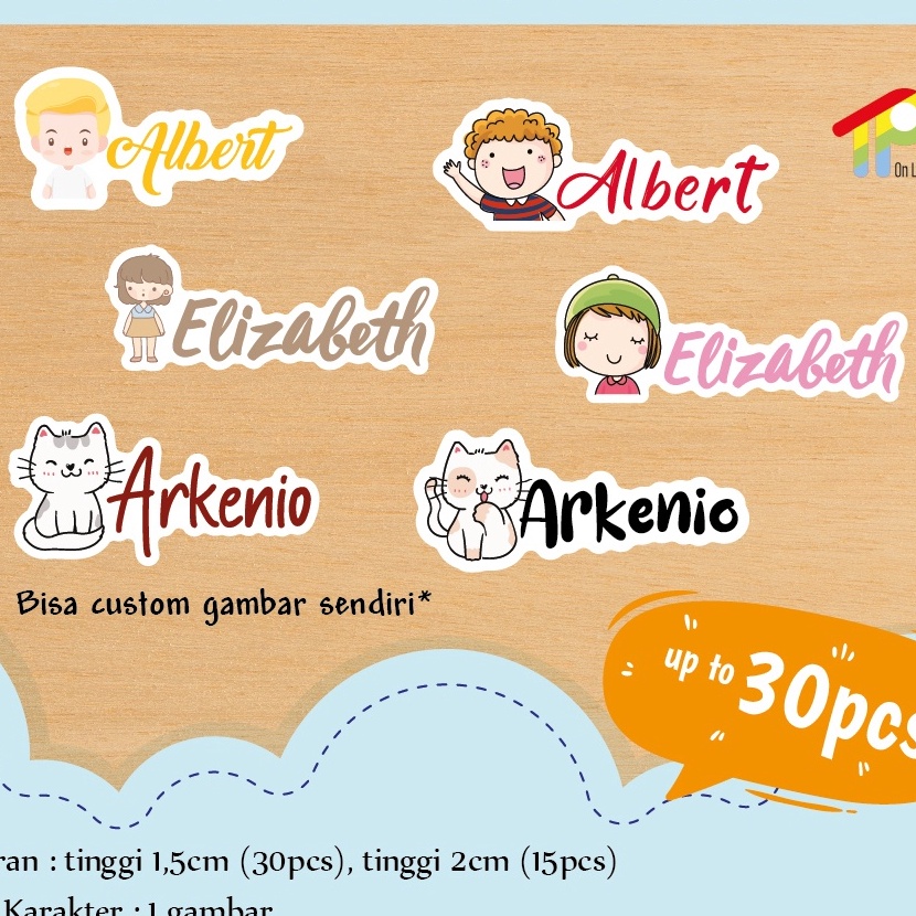 

(P-T❤❦6> STIKER LABEL NAMA ANAK WATERPROOF MURAH CUSTOM/ pasti.dikirim.!!