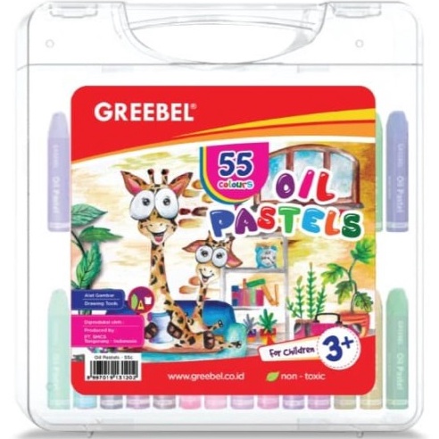 

[R-C♡✔0) Krayon Greebel Kids Oil Pastel Crayon 55 Color/ Warna/ berkualitas.!!
