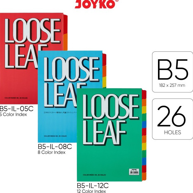 

(✮ O♫2K) Color Index Loose Leaf Pembatas Kertas Binder Joyko B5/ paling.lariis.!